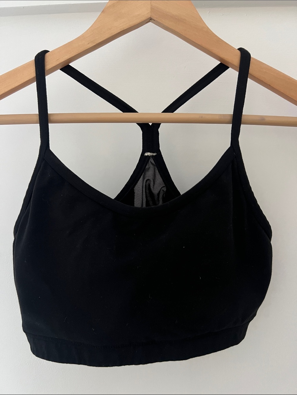 Lululemon soul cycle black y back with pads 8 good used